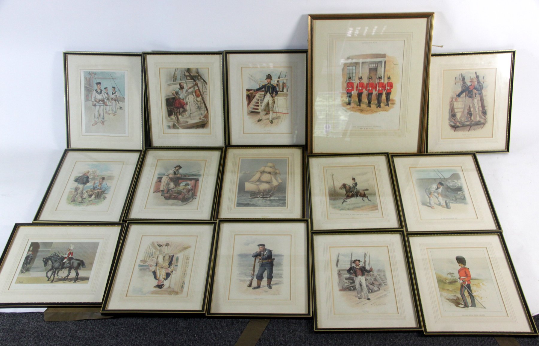 Appraisal: Fifteen Naval and Military prints framed various sizes