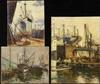 Appraisal: OOP'S - Shipyard Scenes by Alonzo Myron Kimball IL -