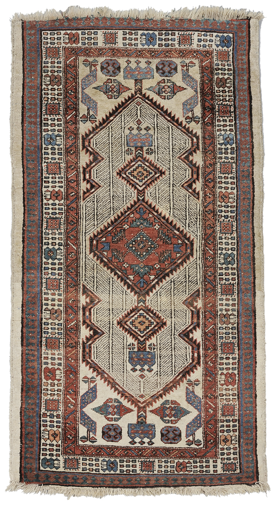 Appraisal: Serab Rug Persian th century serrated central diamond with pendants