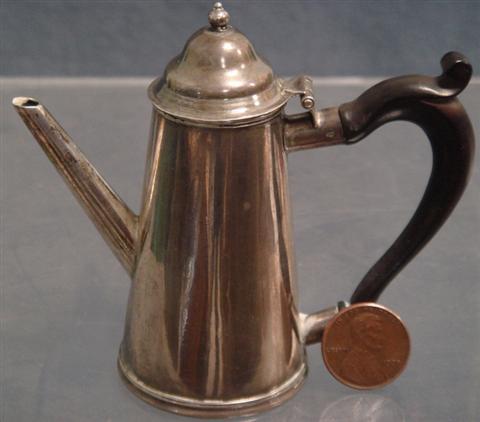 Appraisal: George I silver miniature coffee pot lion passant maker's mark