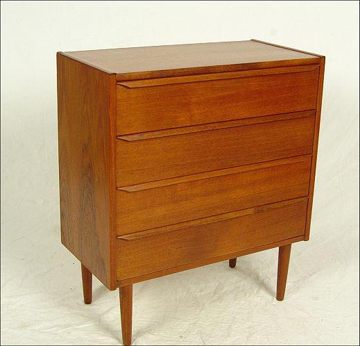 Appraisal: DIMINUTIVE DANISH TEAK DRAWER CABINET Unsigned '' h x ''