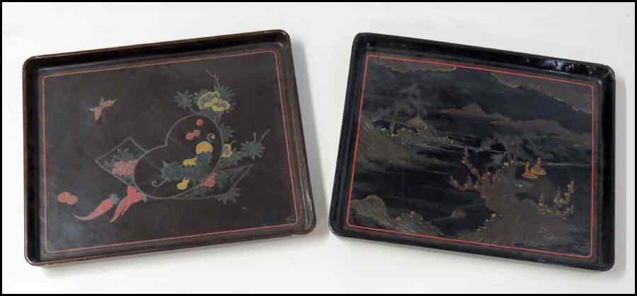 Appraisal: TWO JAPENSE LACQUERED TRAY '' x '' Condition No Specific