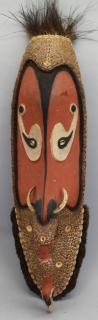 Appraisal: Carved Polychrome Mwai Mask Carved Polychrome Mwai Mask Original red