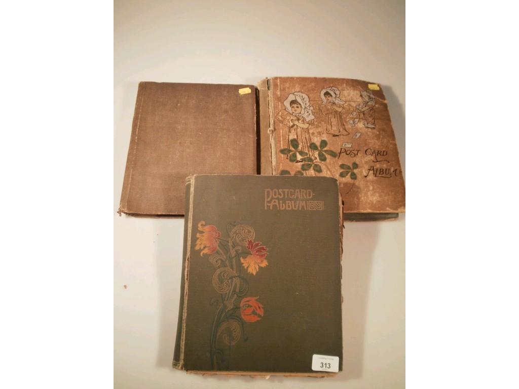 Appraisal: Three assorted postcard albums with a variety of topographical and