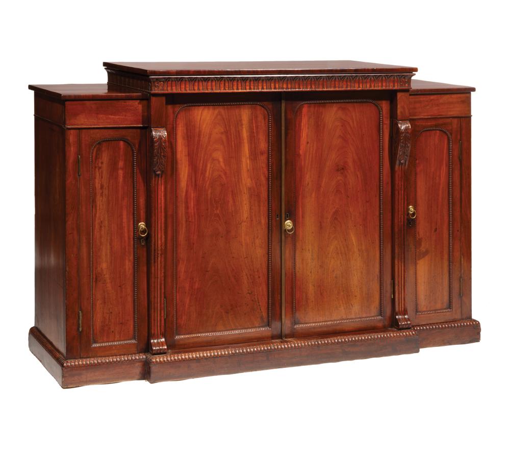 Appraisal: Regency Carved Mahogany Parlor Cabinet mid- th c stepped and