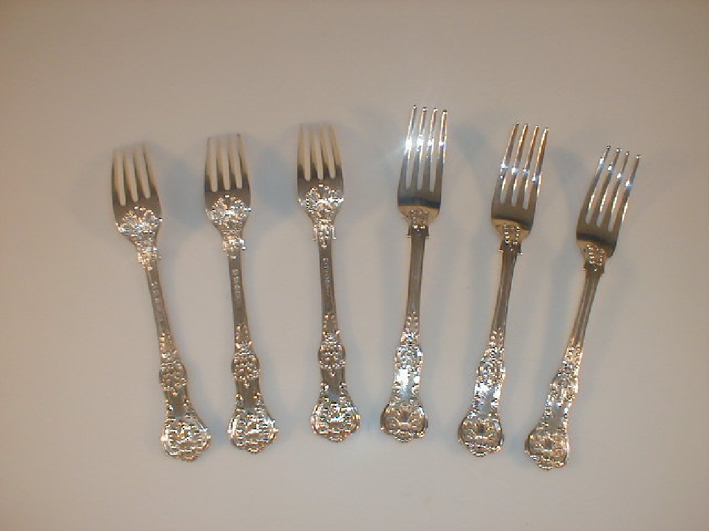 Appraisal: A set of six Victorian silver Kings pattern table forks