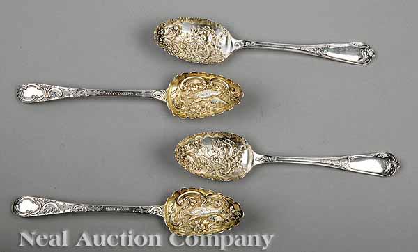 Appraisal: A Pair of Irish Sterling Silver Berry Spoons Samuel Neville