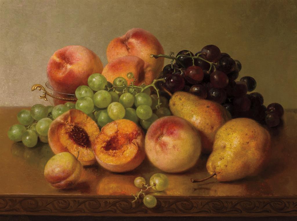 Appraisal: ROBERT SPEAR DUNNING American - Still Life with Peaches Pears