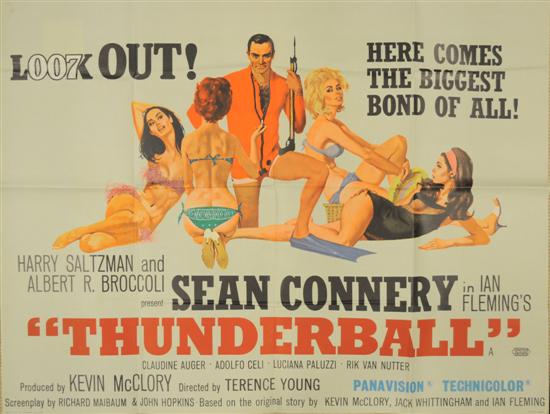 Appraisal: Thunderball poster Quad UK folded A condition x James Bond