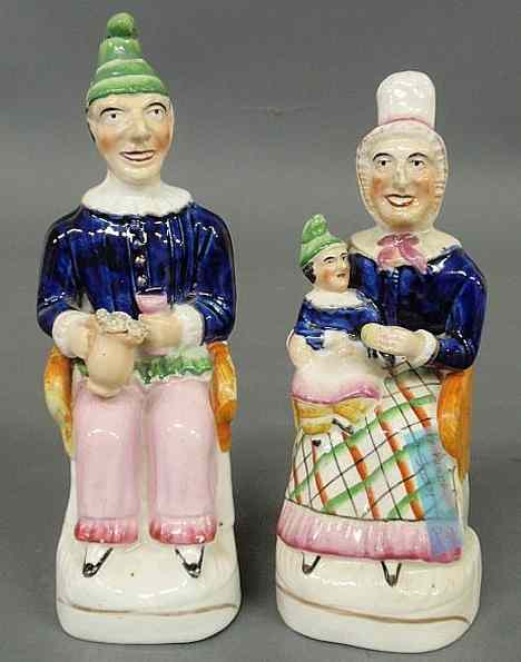 Appraisal: Pair of th c Staffordshire figures Punch h and Judy