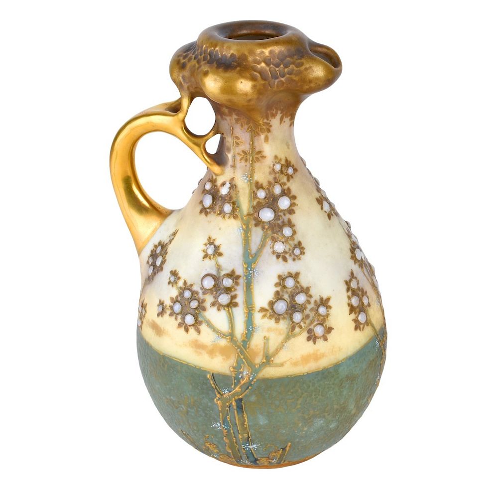 Appraisal: Amphora Turn Teplitz Ewer Riessner Stellmacher Kessel Amphora Turn Teplitz