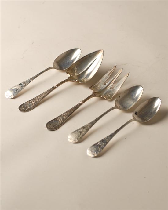 Appraisal: Five Pieces of Sterling Serving Flatware to Include a Raphael