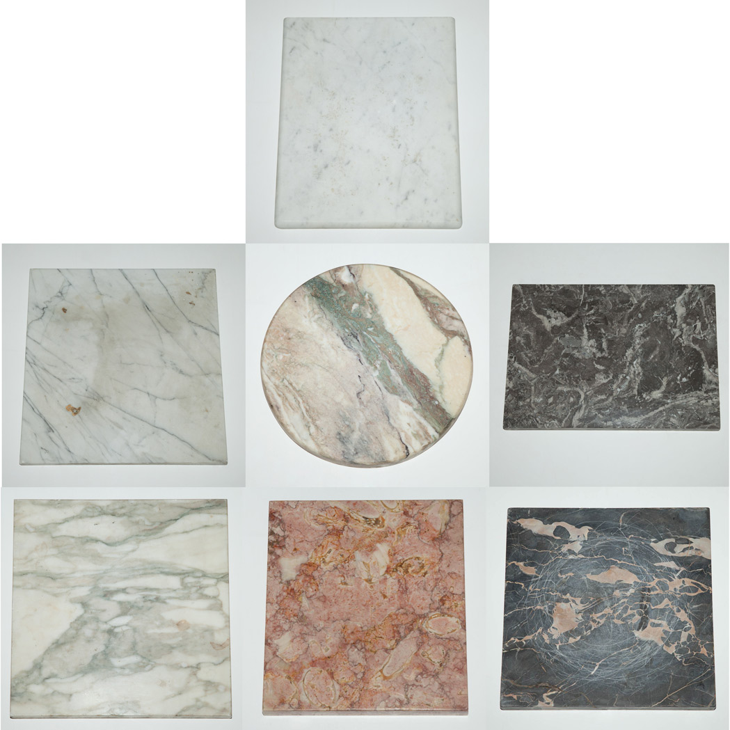 Appraisal: Miscellaneous Group of Seven Marble Panels Of square rectangular and