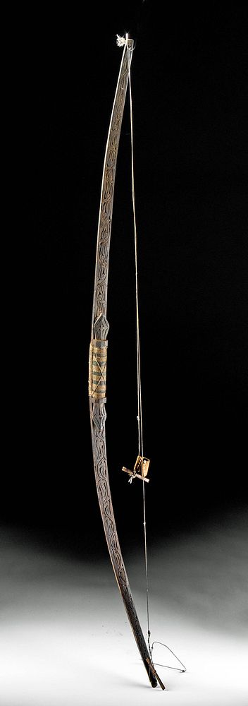 Appraisal: th C Indonesian Carved Wood Bow Southeast Asia Indonesia ca