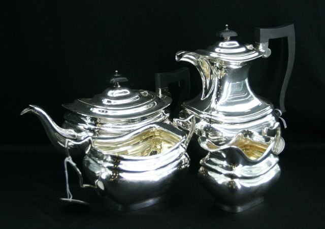 Appraisal: A silver plated tea and coffee set including teapot coffee