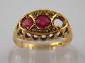 Appraisal: An carat gold ruby and diamond ring one stone missing