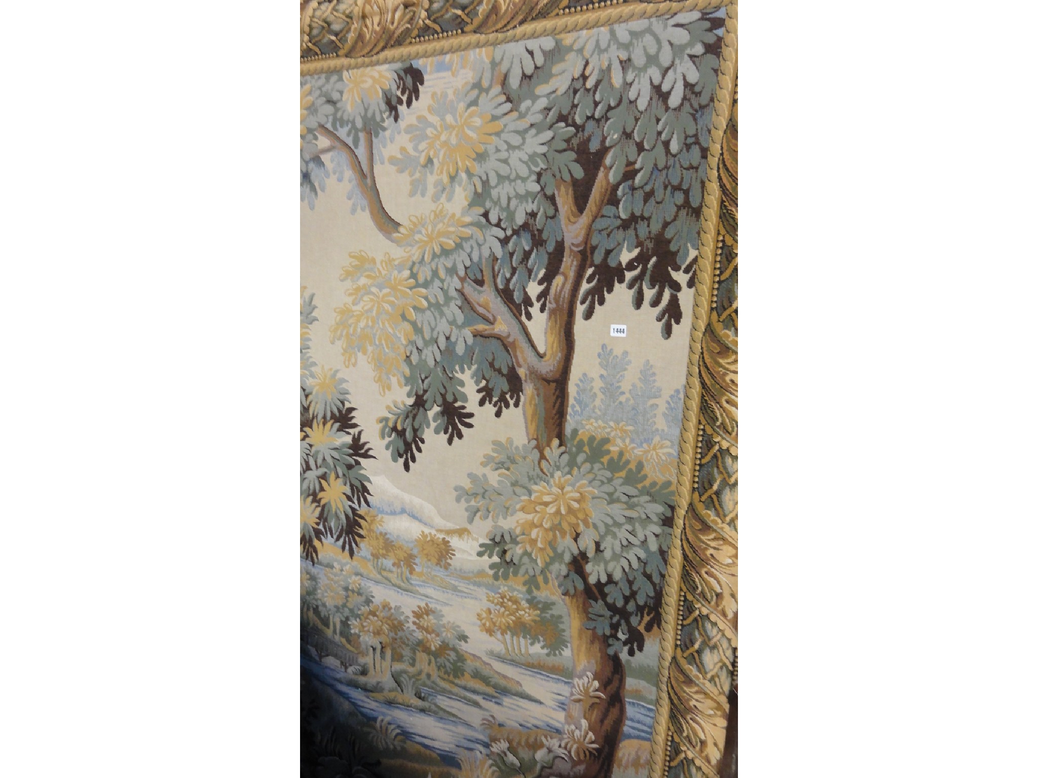 Appraisal: A machine tapestry panel in a th century continental manner