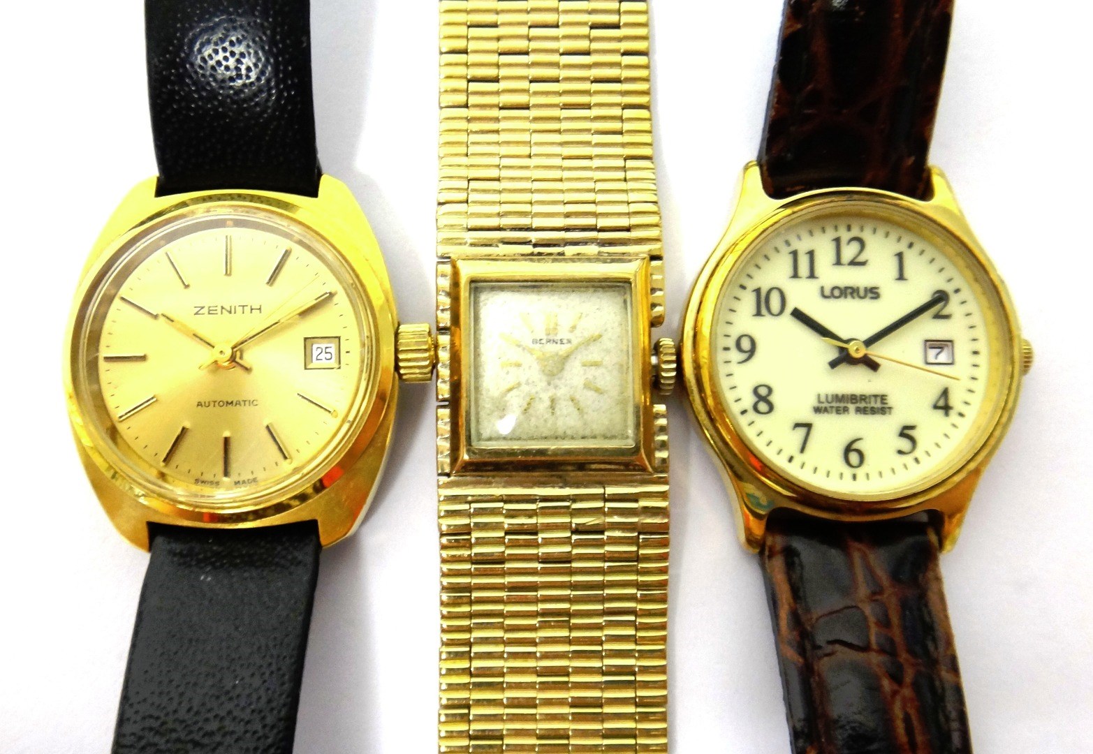 Appraisal: A ladies ct gold Bernex bracelet wristwatch the signed square