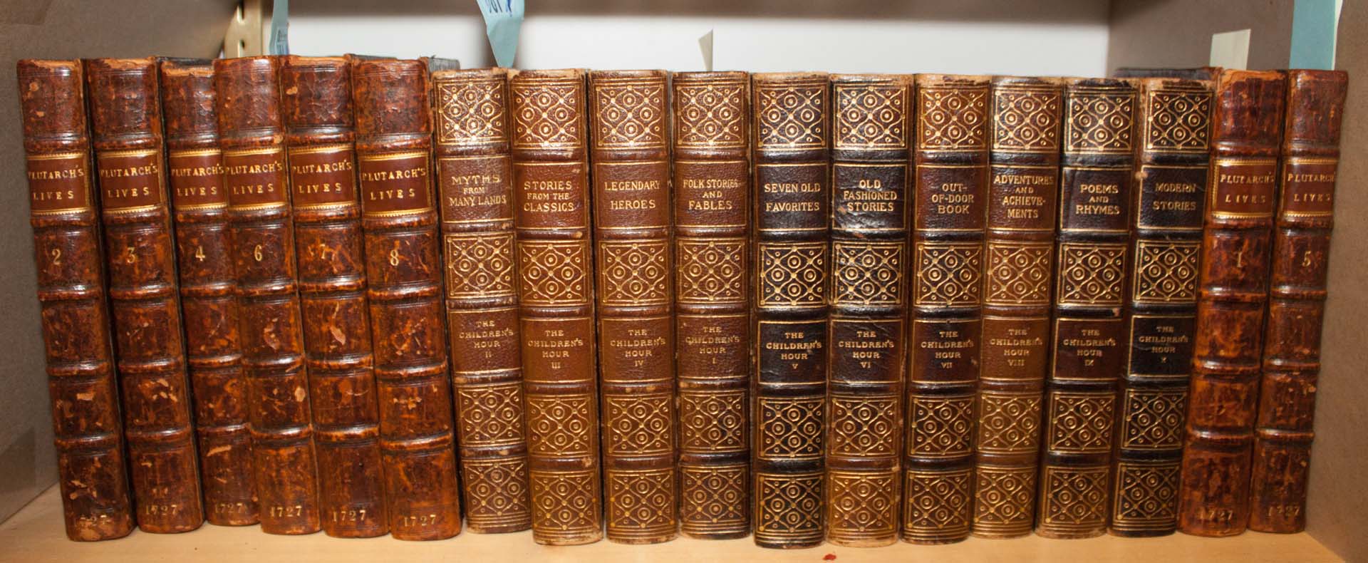 Appraisal: Sets and Bindings Two leatherbound sets comprising Dacier ed Plutarch's