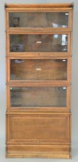 Appraisal: Globe-Wernicke Co five section oak barrister bookcase ht wd