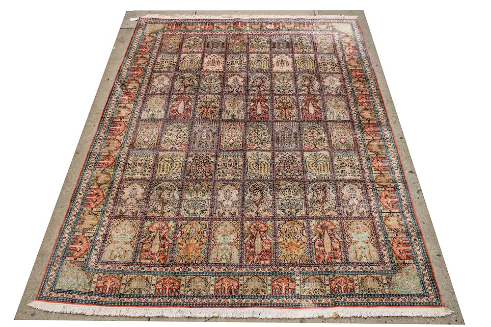 Appraisal: Bakhtiari Persian Silk Garden Carpet ' x ' Bakhtari Persian