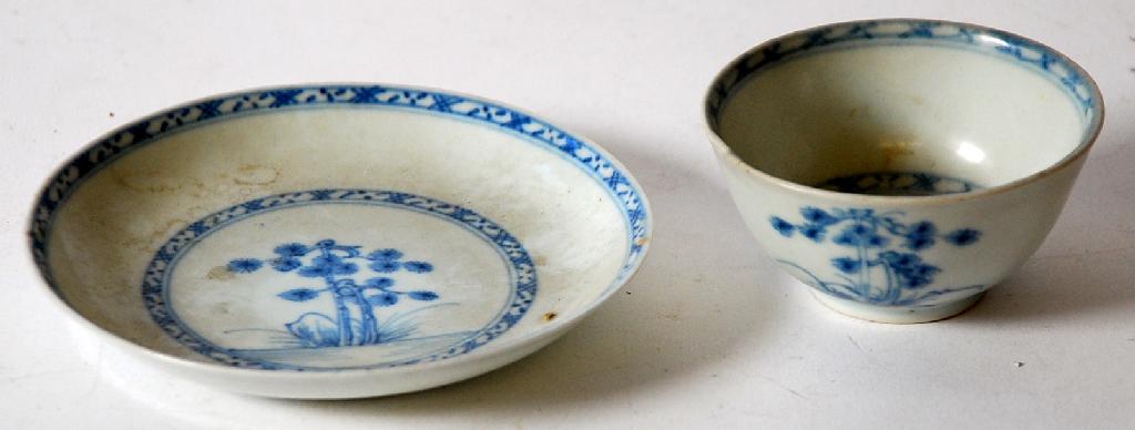 Appraisal: CHINESE BLUE AND WHITE 'NANKIN CARGO' PORCELAIN TEA BOWL AND