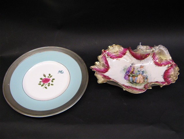 Appraisal: TWO CONTINENTAL PORCELAINS SERVING DISHES English Royal Doulton round platter