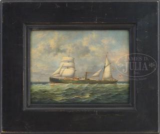 Appraisal: J CLARK American th Century SHIP PORTRAIT OF A TWO