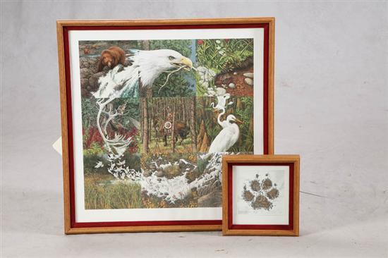 Appraisal: TWO PRINTS BY BEV DOOLITTLE Walk Softly h w Framed