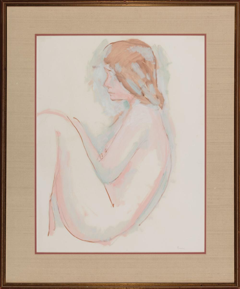 Appraisal: Andrew Bucci American Mississippi - Nude watercolor on paper pencil-signed