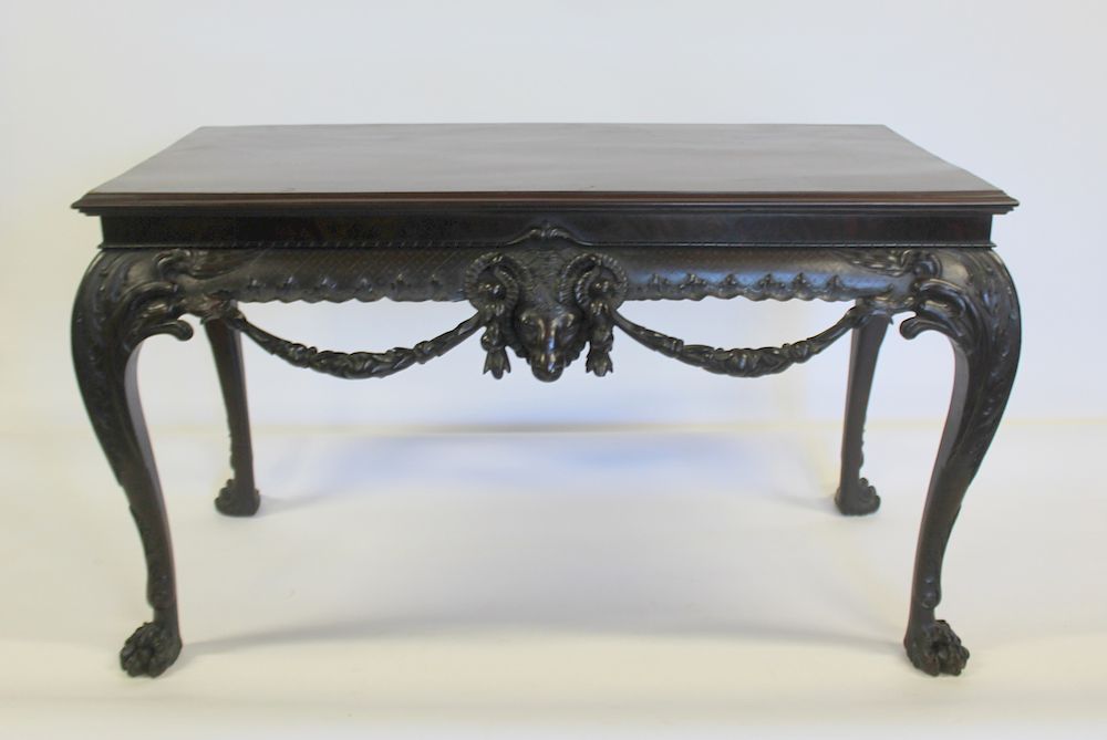 Appraisal: Impressive Finely Highly Carved Irish Style Console Table Nice original