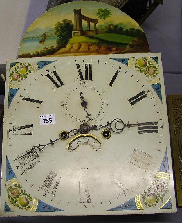 Appraisal: Eight day longcase clock movement the painted arched dial indistinctly