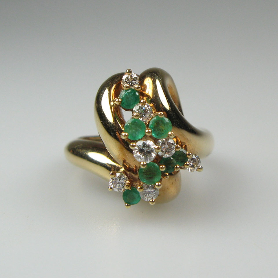 Appraisal: k Yellow Gold Ring set with full cut emeralds approx