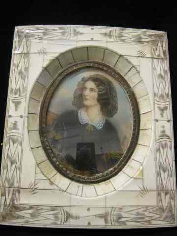 Appraisal: Miniature Painting on Ivory protrait of young lady signed Stieler