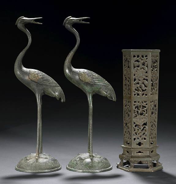 Appraisal: A group of three bronze decorations Including a th th