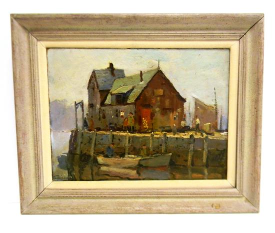 Appraisal: Anthony Thieme American - Rockport Fish Pier oil on artist