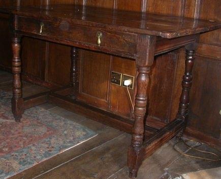 Appraisal: An oak side table part th Century the three plank