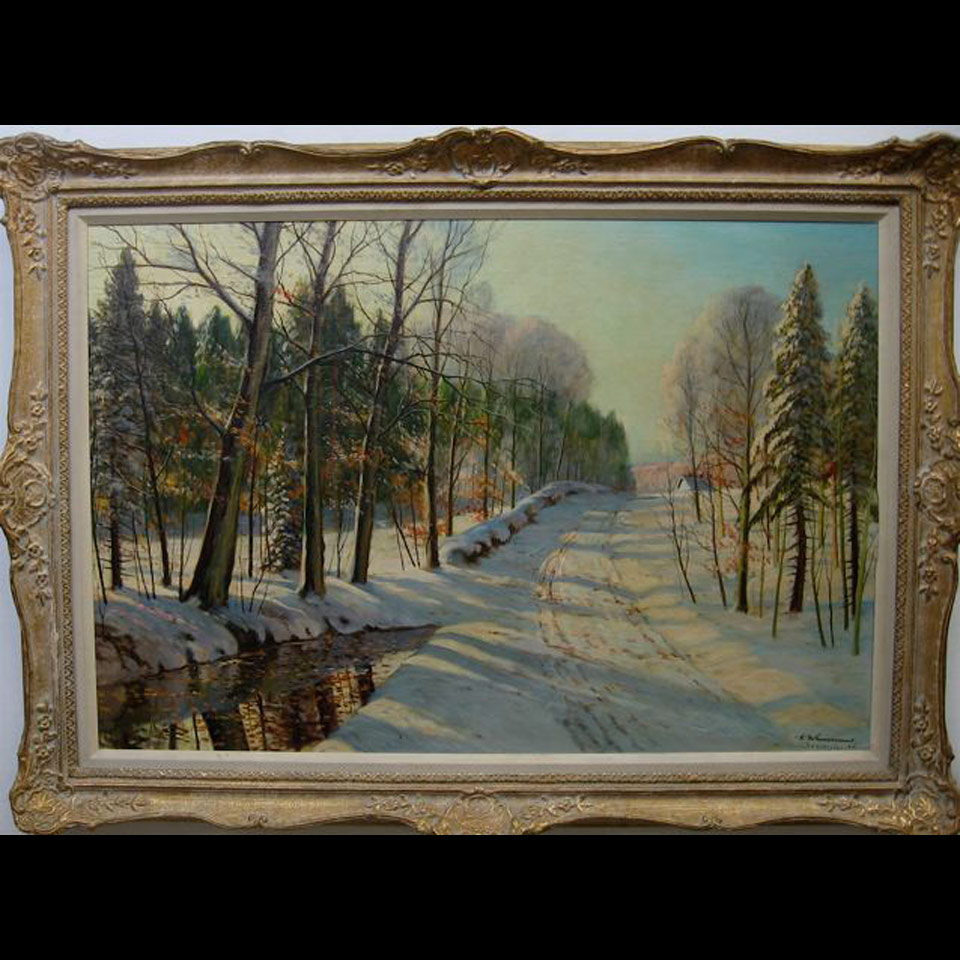 Appraisal: WINTER SCENE CARL WENNEMOES - DANISH OIL ON CANVAS LAID