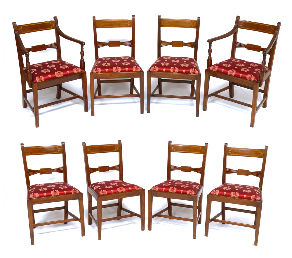 Appraisal: GEORGE III SET OF CHAIRS Late th century mahogany dining