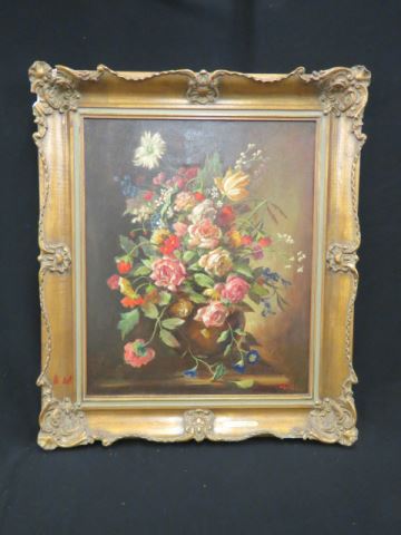 Appraisal: Werner Christian oil floral still life artist born image area