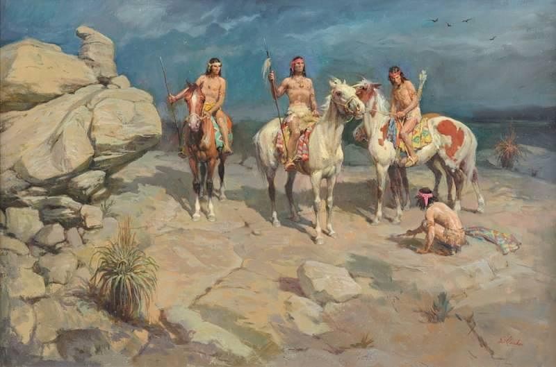 Appraisal: LAJOS MARKOS American Texas - A PAINTING Standing Guard LAJOS