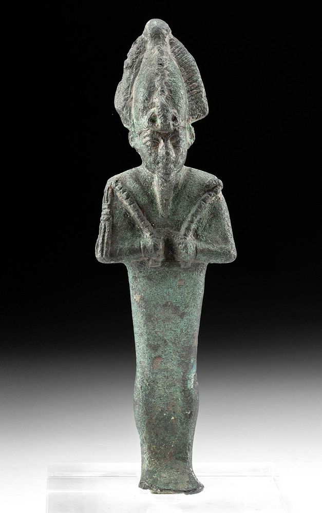 Appraisal: Egyptian Bronze Standing Figure of Osirus Egypt Late Dynastic Period