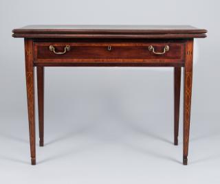 Appraisal: Card Table with Pitch Inlay Neoclassical inlaid card or game