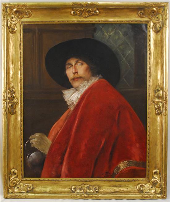 Appraisal: ALEX DE ANDREIS British - PORTRAIT OF A CAVALIER oil