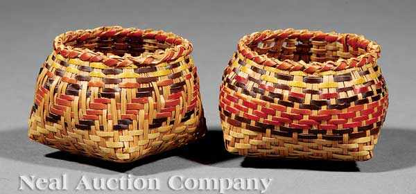 Appraisal: Two Chitimacha Single Weave Baskets attributed to the Darden Family