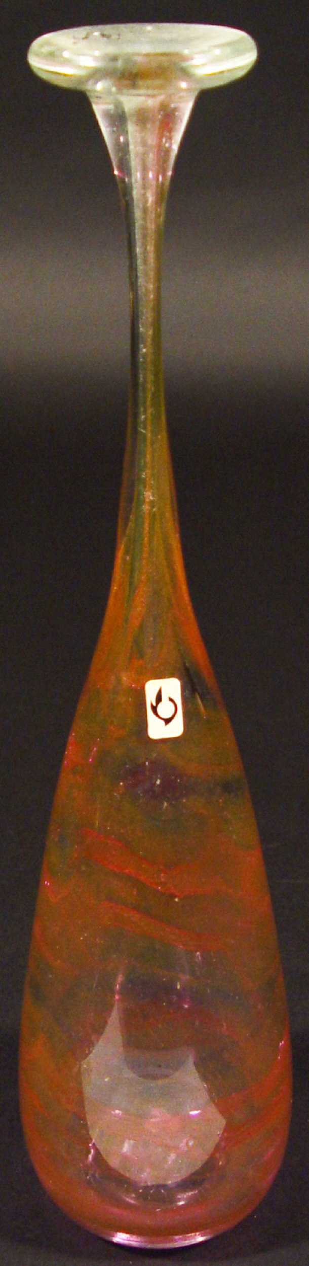 Appraisal: Isle of Wight pink iridescent glass bottle vase by Michael