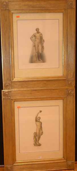 Appraisal: A PAIR OF PRINTS DEPICTING CLASSICAL MEN IN ORNATE FRAMES