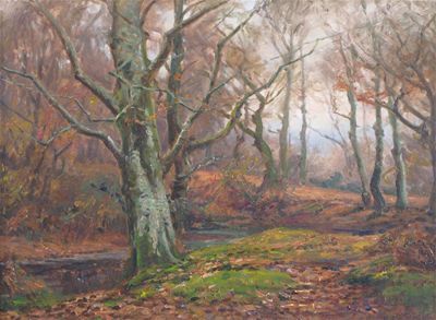 Appraisal: Frederick Golden Short - Woodland pond New Forest Signed and