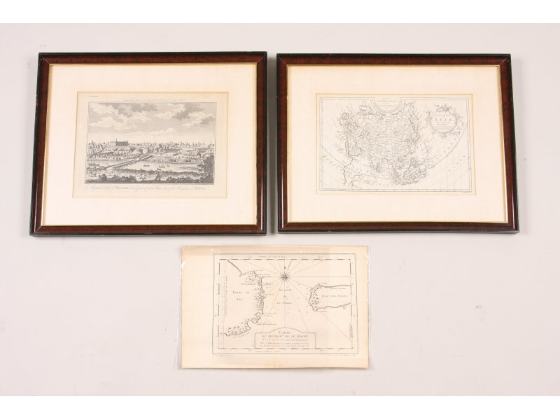 Appraisal: Two Antique Maps and an Engraving as follows An Accurate