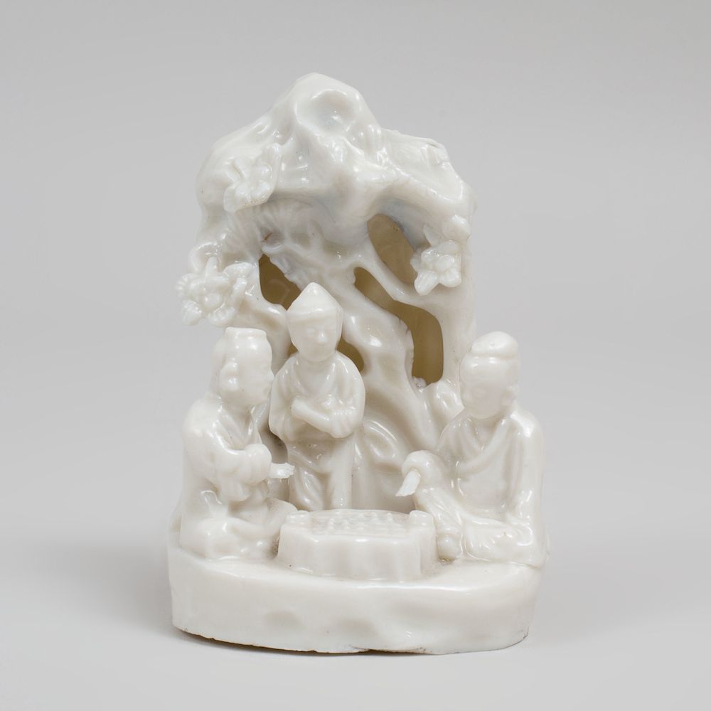 Appraisal: Chinese Dehua Porcelain Figure Group of Scholars in a Grotto